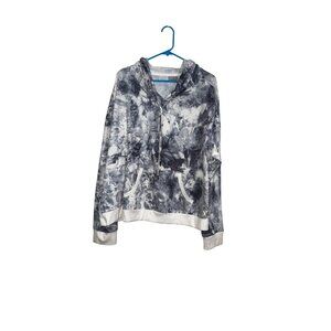 Jessica Simpson Active Tie-Dye Hoodie Sweatshirt 3X Gray & White